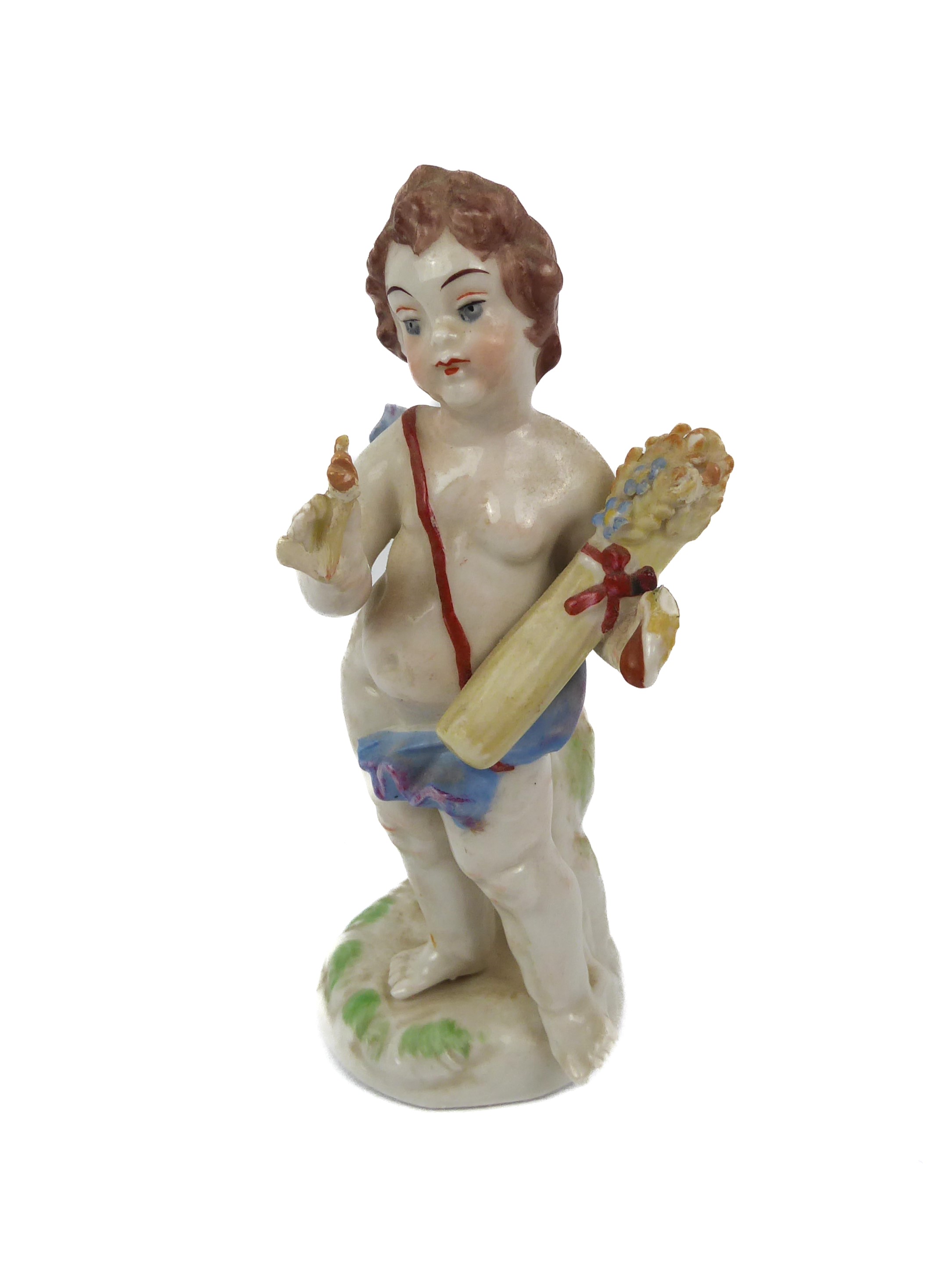 Four Naples porcelain putti figures. - Image 4 of 9