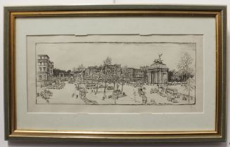 SIR HENRY RUSHBURY (British, 1889-1968) - Wellington Arch facing Constitution Hill, monochrome