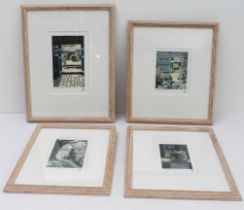 ANTHONY R DAWSON RE (British, 20th century): a limed-oak framed and glazed set of four limited