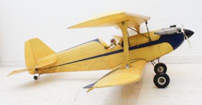A large radio controlled model aeroplane - the biplane fitted with a Blue Bird NS glow plug model