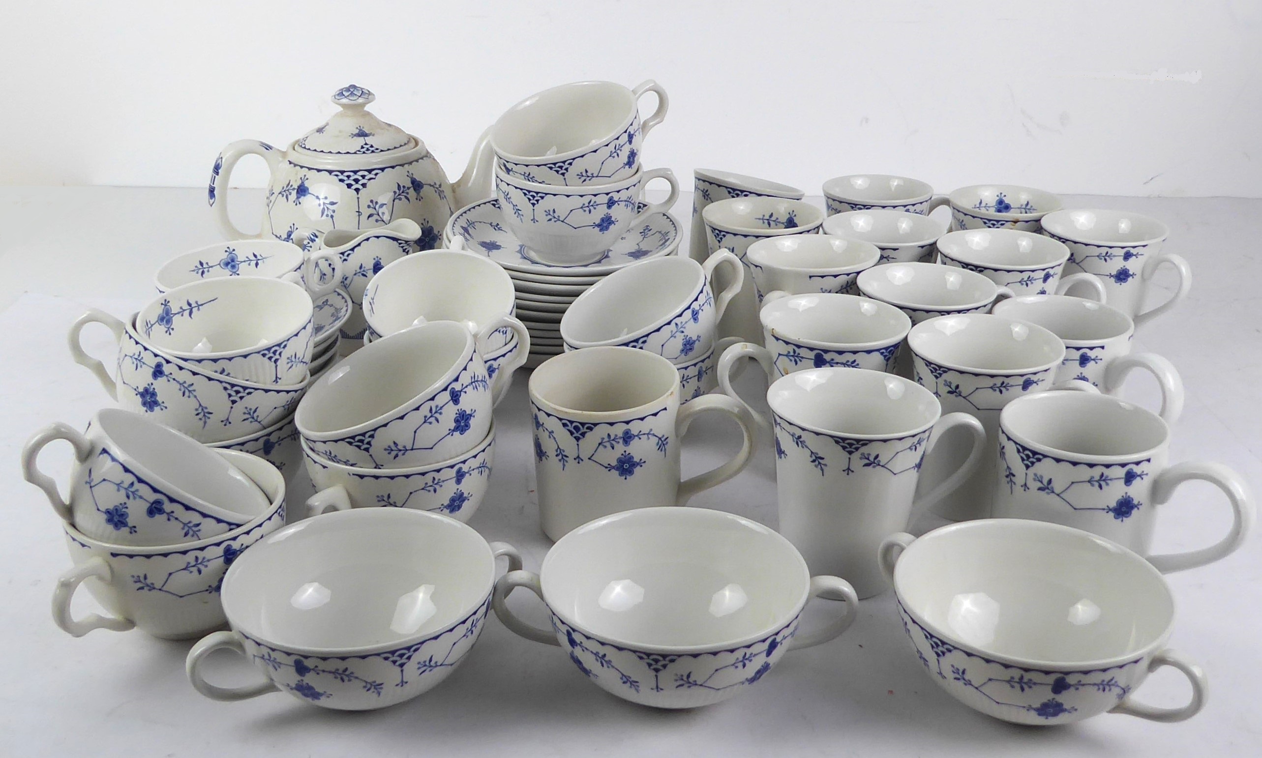 An extensive part-dinner service of Denmark pattern dinner ware by Johnson Bros., Furnivals and - Image 3 of 4