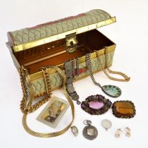 A small collection of silver and costume jewellery to include: a silver One Troy Ounce ingot by