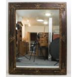 An antique style (reproduction) gilt framed wall hanging looking glass: egg & dart style moulding,