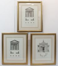 after Sir William Chambers (1723-1796) Three reproduction architectural engravings, two of the