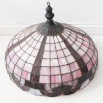 A large Tiffany-style leaded light lampshade (60cm diameter x 46cm total height)