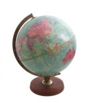 A vintage Philips 12" Stereo-Relief terrestrial Globe - 1970s, the paper gores with mountainous