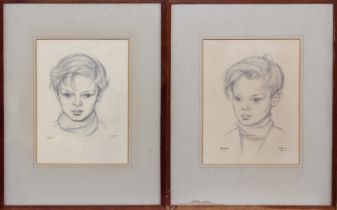 James Dale (British, fl.1950s) Two head studies of the actor Jeremy Spenser, both titled ‘Jeremy’,