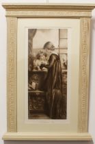 After Maude Goodman (1853-1938) 'A Welcome Letter' sepia lithograph, pub. 1903 by Landeker &