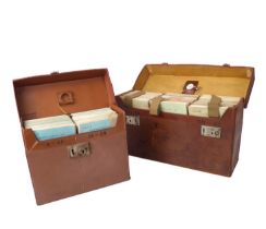 Automobilia: two cased sets of Bartholomews road maps - 1920s-30s, comprising a cased set of 37 '