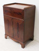 An Edwardian inlaid mahogany and rosewood crossbanded secretaire cabinet - of small propertions, the