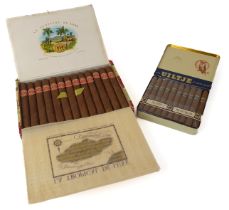 A box of 25 Jamaican La Tropical De Luxe Corona cigars - 5¼in. long, by the B. & J. B. Machado