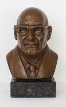 John Ravera (British 1941-2006) - a bronzed bust of a gentleman (44 cm high)
