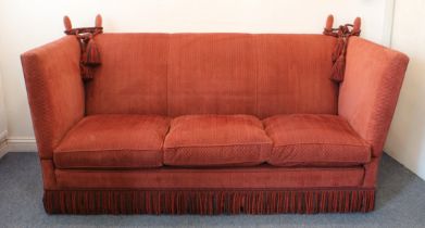 A Knowle sofa, 220 cm long x 100 cm high x 93 cm deep; 48 cm to seat pad.