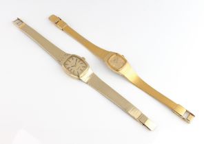 A vintage ladies Seiko quartz gold plated wrist watch - ref. 1400-8350, together with a ladies