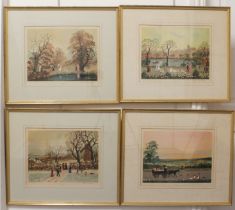 After Helen Bradley (1900-1979) A set of four prints, 'The Four Seasons' Signed in pencil (l.r.) and