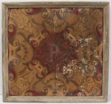 A 1920s-30s trompe l'oeil panel, gouache on linen, in the style of a neoclassical ceiling panel or