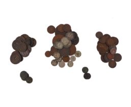 A collection of mostly 19th century foreign coins to include some silver and billon: 1680 1 Öre