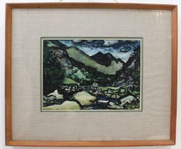 Patrick Ferguson Millard (1902-1972) The Langdale Pikes Watercolour - signed (l.r.) 9¾" x 13½" (25 x