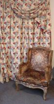 Two sets of curtains: 1. A pair of lined cotton chintz curtains in 'Dianthus' by G. P & S Baker with