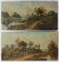 E. Cole Snr. (British, 19th century) Summer landscapes with riverside cottages oil on canvas, a