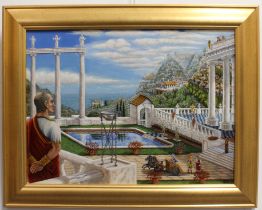 Walter A. Meisenkothen (American, contemporary) '45 BC Caesar Observes' oil on canvas, signed with