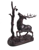 A 20th century bronze model of a stag.