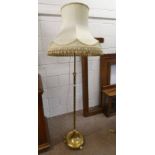 BRASS STANDARD LAMP WITH TURNED COLUMN