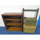 MAHOGANY OPEN BOOKCASE ,