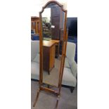 LATE 19TH CENTURY MAHOGANY CHEVAL MIRROR,