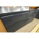 2 RONEO METAL 3 DRAWERS FILING CHESTS - THIS LOT IS SOLD PLUS VAT ON THE HAMMER PRICE.