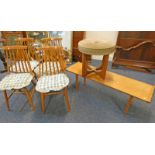 SET OF 4 STICK BACK KITCHEN CHAIRS,