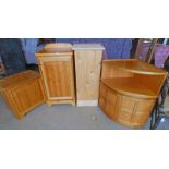 TEAK CORNER CABINET,