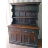 **** LOT WITHDRAWN **** 19TH CENTURY OAK WELSH DRESSER WITH PLATE RACK BACK OVER 2 DRAWERS OVER 2