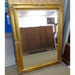 21ST CENTURY GILT FRAMED MIRROR WITH BEVELLED EDGE 117 CM X 148 CM