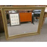 GILT FRAMED OVERMANTLE MIRROR 74CM TALL X 100 CM WIDE