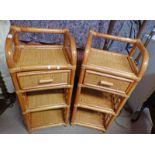 PAIR OF BAMBOO SINGLE DRAWER BEDSIDE CHESTS Condition Report: Generally,