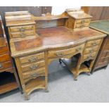 19TH CENTURY WALNUT DESK WITH GALLERIED TOP,