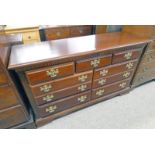 20TH CENTURY MAHOGANY CHEST OF 3 OVER 4 DRAWERS 138 CM WIDE