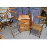 PAIR OF OAK FOLDING CHAIRS,