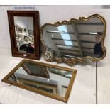 INLAID MAHOGANY FRAMED MIRROR,