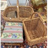 FOOT STOOL & 4 WICKER BASKETS