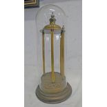 GLASS DOMED BRASS STAND,