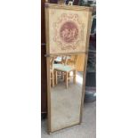 19TH CENTURY STYLE GILT FRAMED MIRROR WITH CHERUB DECORATION 153 CM TALL