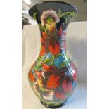 MOORCROFT VASE WITH FLORAL DECORATION , SIGNED SHIRLEY HAYES,