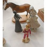 BESWICK HORSE ON WOODEN STAND ,