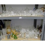 EXCELLENT SELECTION SWAROVSKI STYLE GLASS FIGURES, VARIOUS CUT GLASS & CRYSTAL BELLS, VASES,