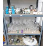 SELECTION ORIENTAL WARE INCLUDING SATSUMA VASES, DOGS OF FU ETC, VARIOUS CRYSTAL,