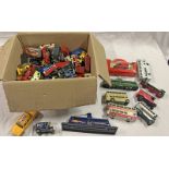 SELECTION OF PLAYWORN DINKY, CORGI, MATCHBOX ETC MODEL VEHICLES INCLUDING VOLKSWAGEN MICRO BUS,