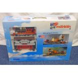 MARKLIN MAXI S54401 - WESTERN STARTER SET WITH METAL TANK LOCOMOTIVE: CABOOSE, LOW SIDE CAR, TRACK,