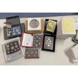 SELECTION OF VARIOUS UK PROOF COIN SETS TO INCLUDE 1993-1999, 2001 AND 2008 SETS, 2008 EMBLEMS SET,